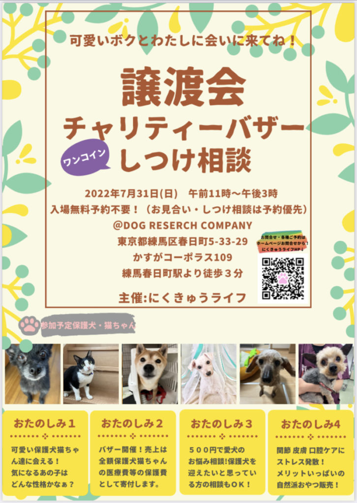 保護犬譲渡会ポスター